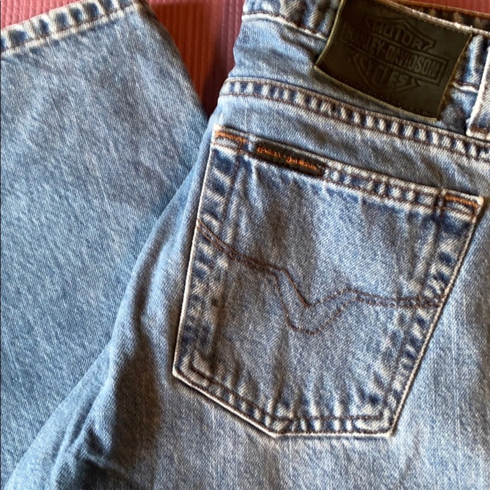 Harley Davidson jeans.